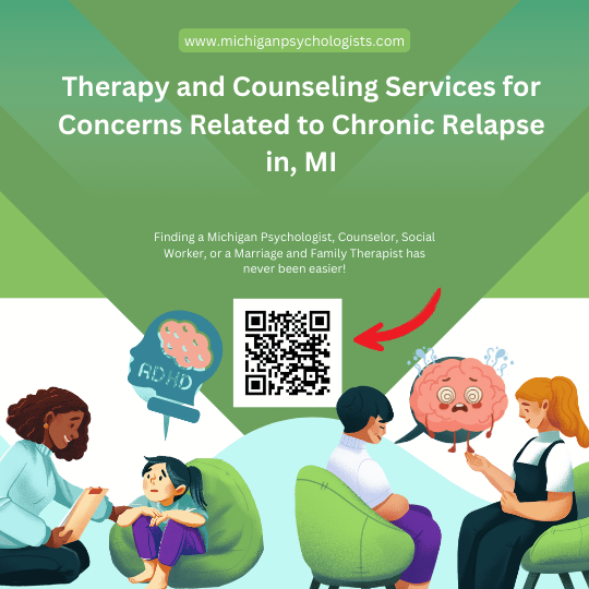 Professional illustration representing Chronic Relapse support and therapy services - Michigan Psychologists Directory