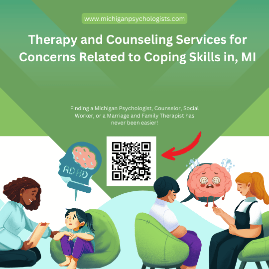 Professional illustration representing Coping Skills support and therapy services - Michigan Psychologists Directory