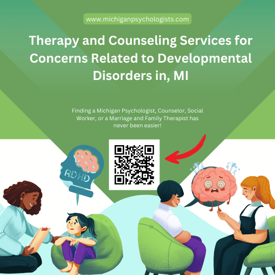 Professional illustration representing Developmental Disorders support and therapy services - Michigan Psychologists Directory